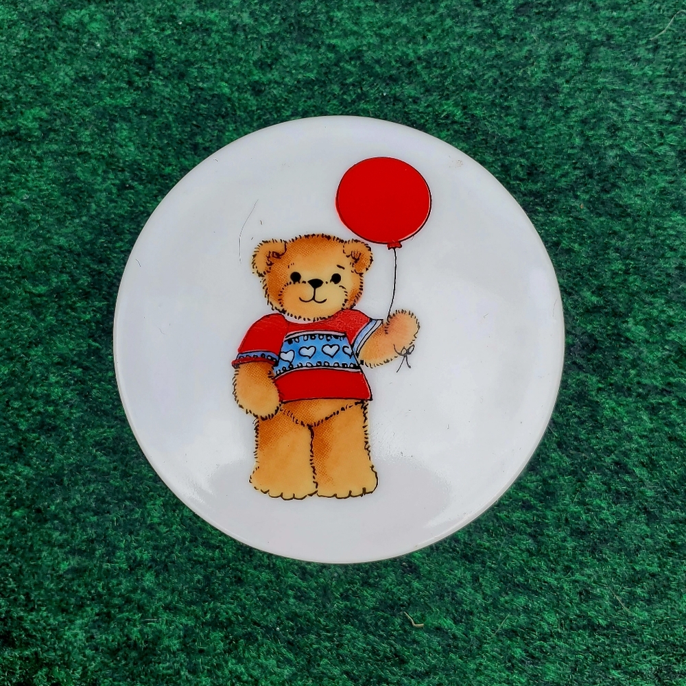 Enesco Lucy and Me Lucy Rigg Porcelain Trinket Box Lid Bear Red Balloon